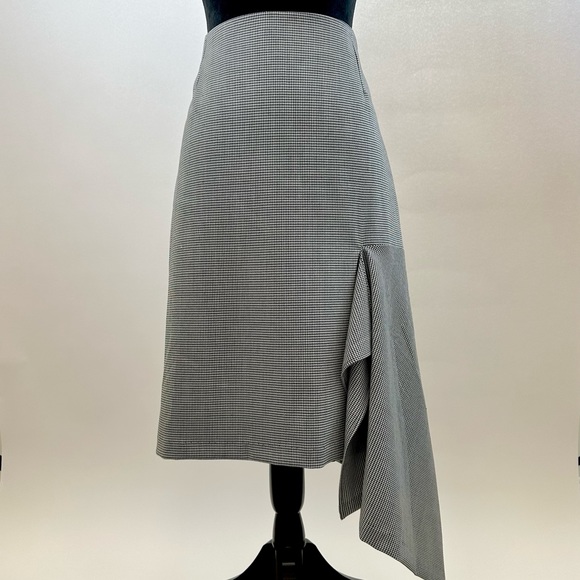 Balenciaga | Houndstooth Godet Midi Skirt - Picture 7 of 12